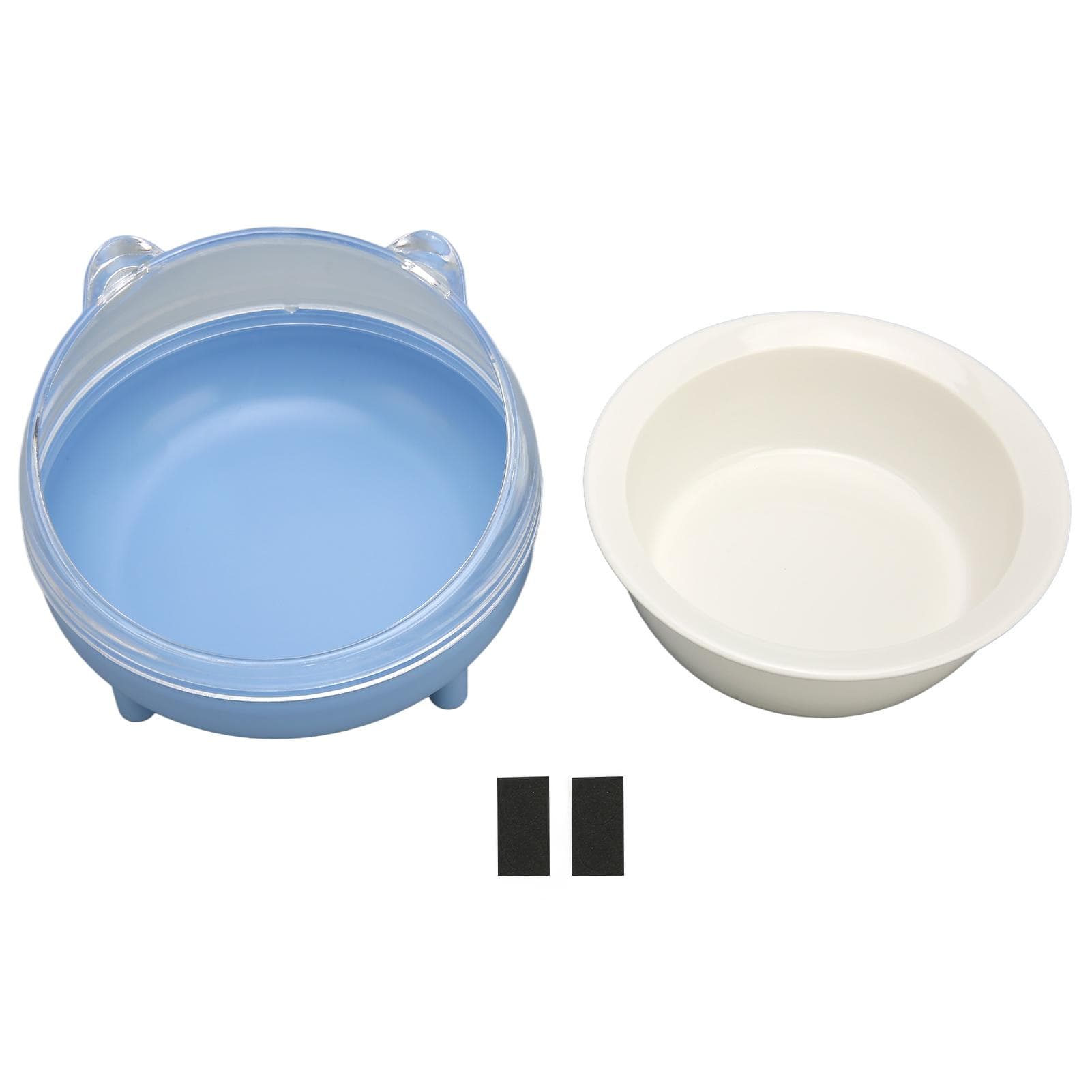 Raised Cat Food Bowls Ceramic Elevated Prevent Spill Tilted Cat Food Bowls with Stand for Cat blue