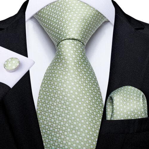 DiBanGu Mens Silk Necktie Set Striped Paisley Solid Tie Pocket Square Cufflinks N-7450