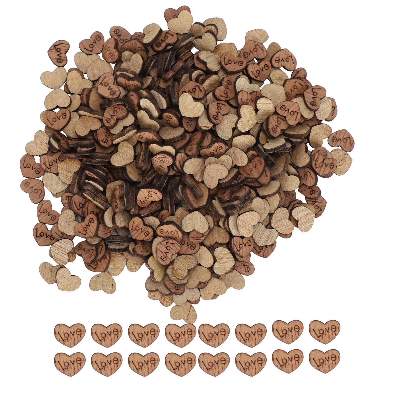300Pcs Wooden Heart Confetti Natural Craft DIY Ornament Valentine s Day Wedding Decoration