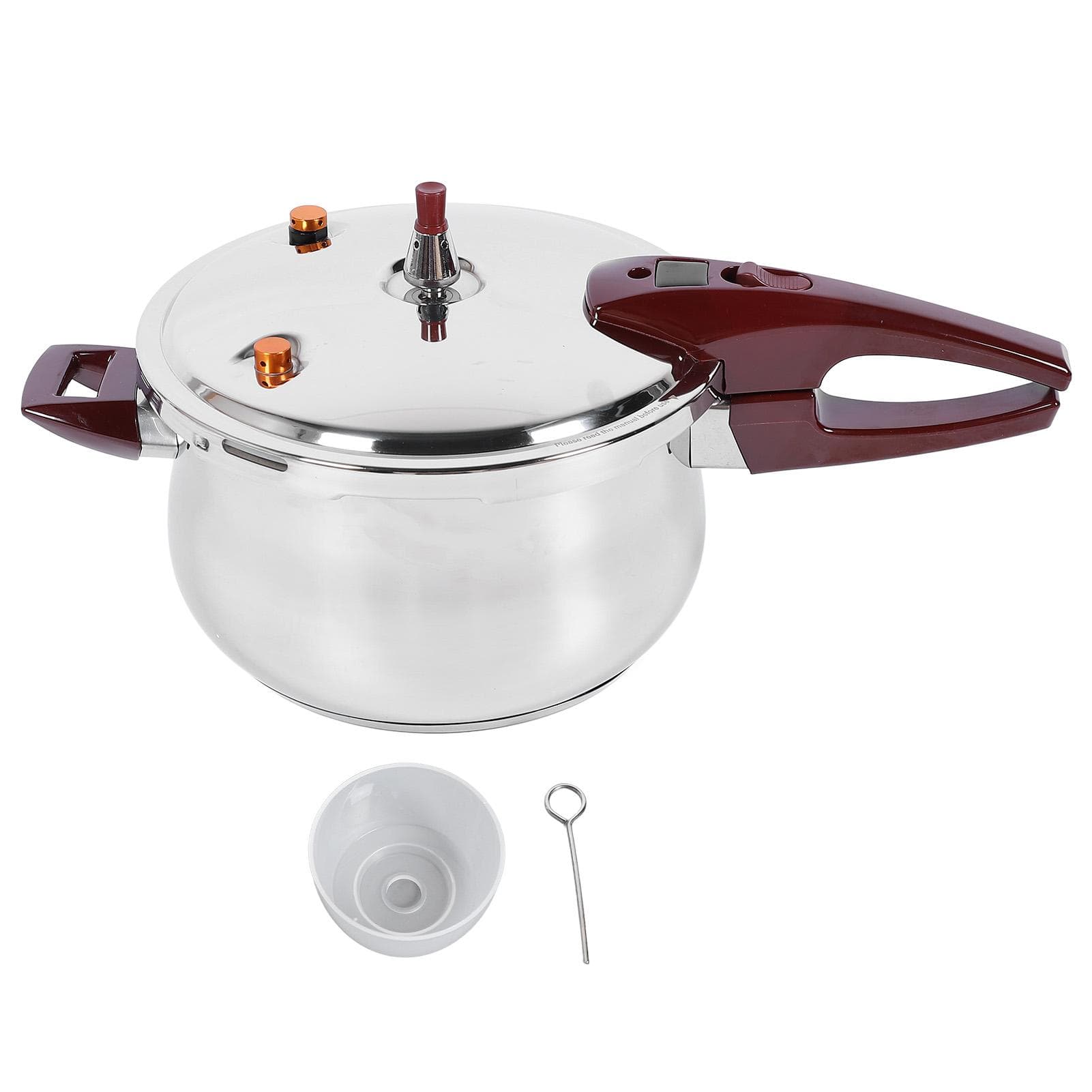 Stainless Steel Pressure Cooker Stew Cooking Pot Large Capacity Compatible with Gas Induction 7L