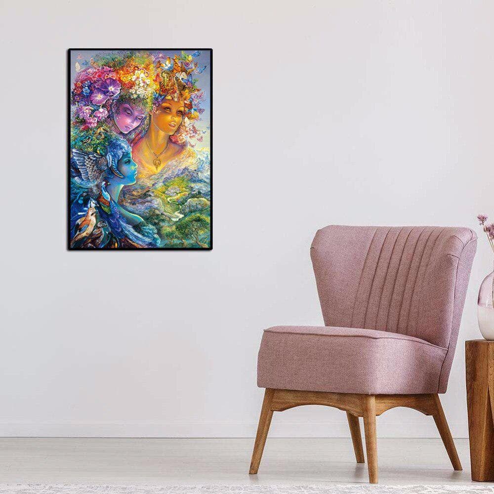 Diamond 5D DIY Diamond Painting Three Flower Fairy Diamond Embroidery Cross Stitch 20X30CM