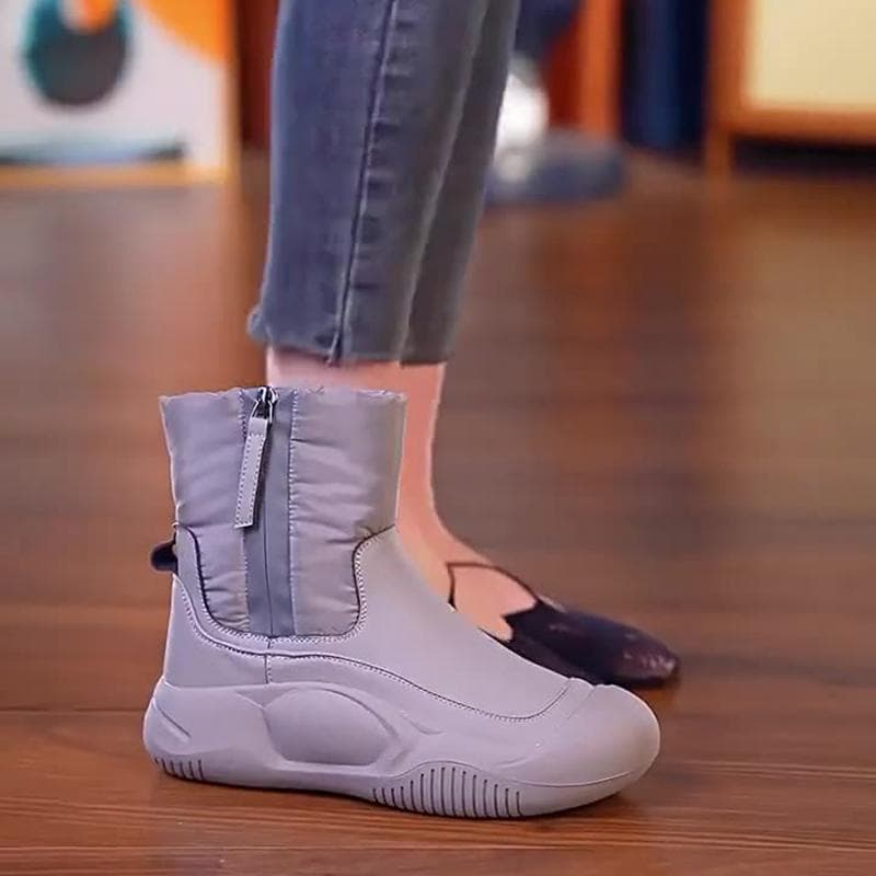 Women's Boots Casual Winter Warm Snow Boots Plush Cotton Shoes 38 grey