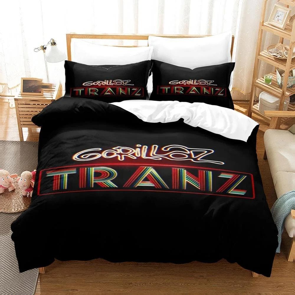 3D Printed Gorillaz Music Band Bedding Set Boys Girls Twin Queen Size Duvet Cover Pillowcase Bed Kids Adult Home Textile AU Single 140x210cm