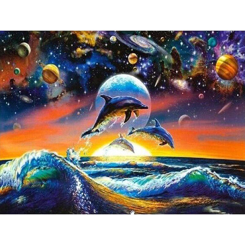 5D DIY Diamond Painting Deep Sea Whale&space Diamond Embroidery Cross Stitch Home Decoration Crafts 20X30CM