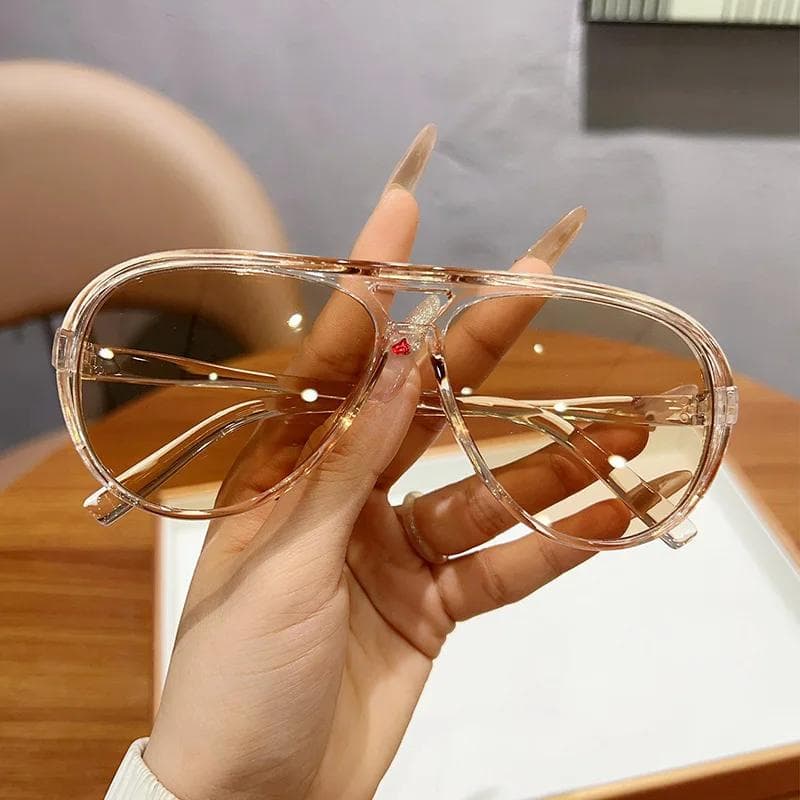 Fashion Women Large Frame Pilot Sunglasses UV400 Classic Driving Street Photography Sun Glasses Men Eyewear 1PC