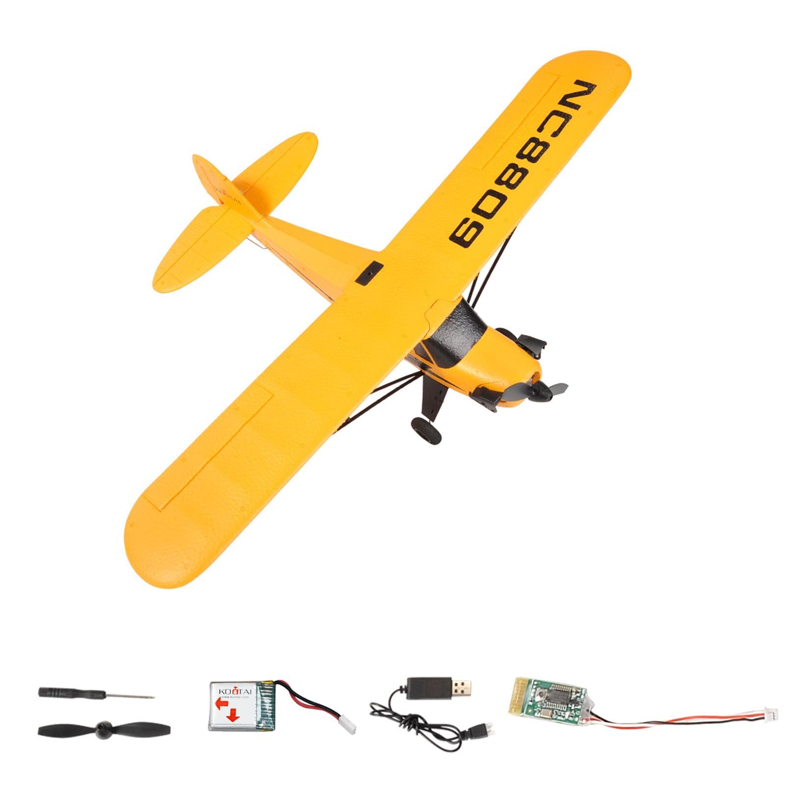 Remote Control Airplane 3D/6G Remote Control Plane 2.4GHz Gliding Aircraft Flight Toys for Adults no remote controller 1 battery yellow