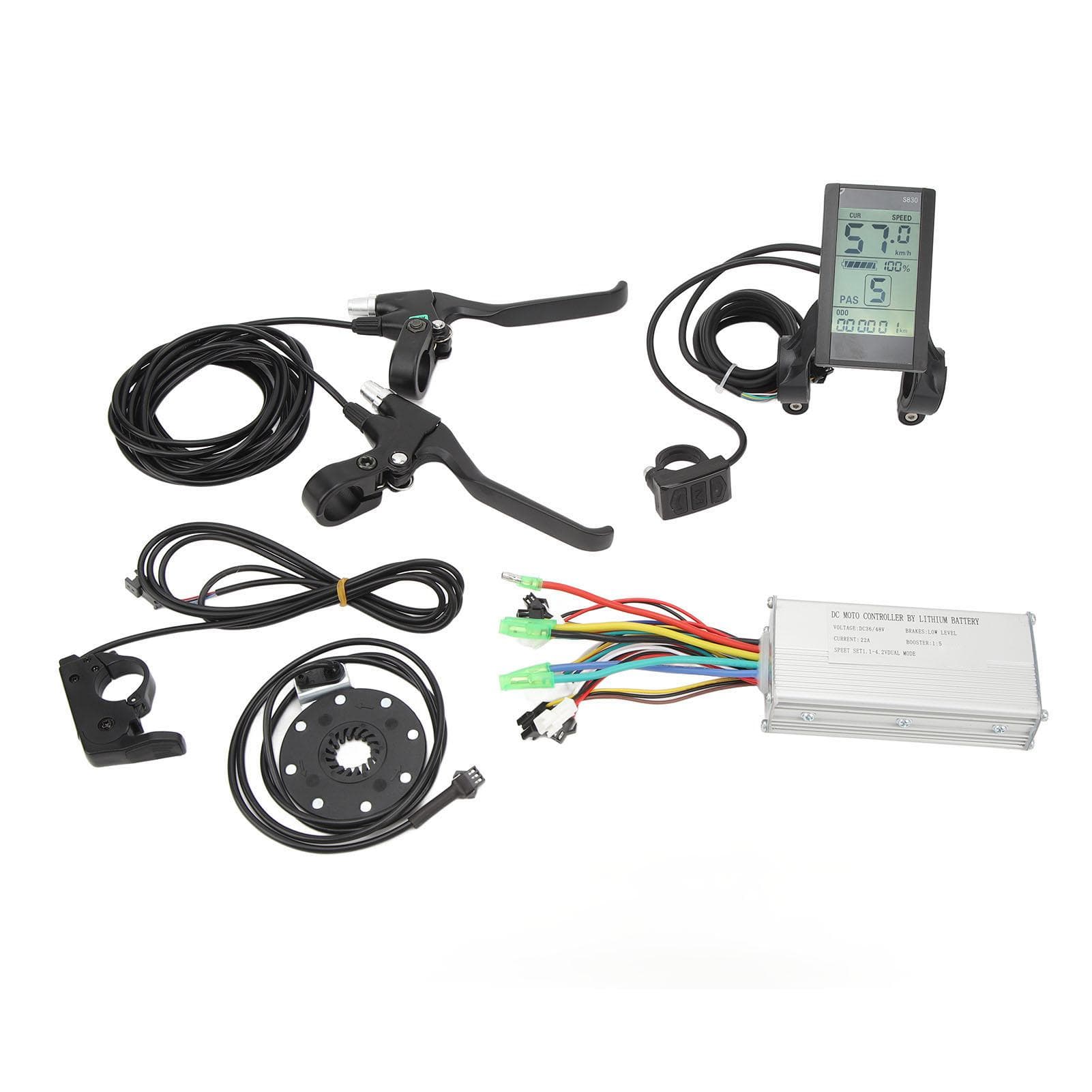 Electric Bicycle Lithium Battery Conversion Kit 22A Controller S830 Display Thumb Throttle Power