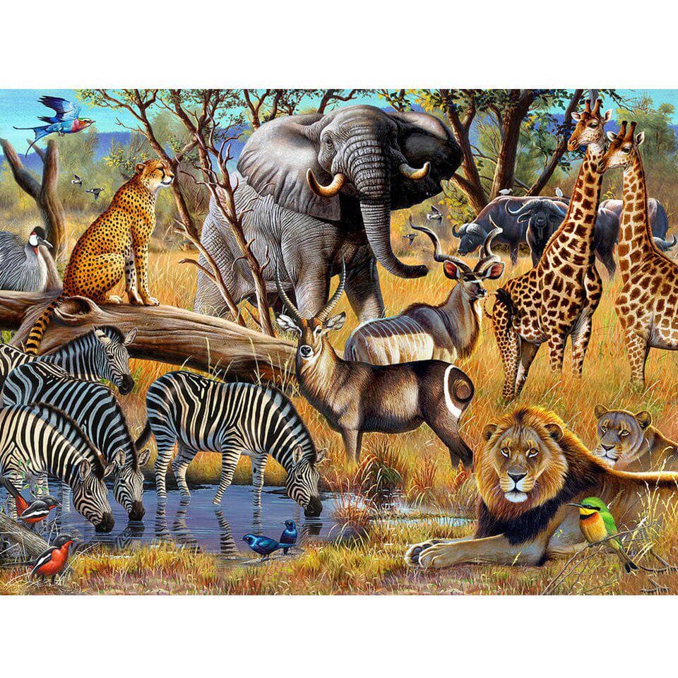 5D DIY Diamond Painting Elephant lion Cross Stitch Kit Full Diamond Embroidery 20X30CM