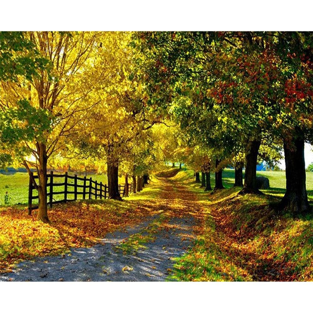 Cross Stitch Kit DIY Diamond Embroidery Country Road Full Round Diamond Painting 20X30CM