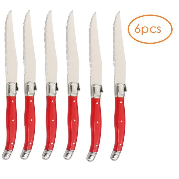6pcs Laguiole Steak Forks Rainbow Dinner Fork set Colorful Cutlery Table Fork Stainless Steel Bar Dinnerware Restaurant Home kit