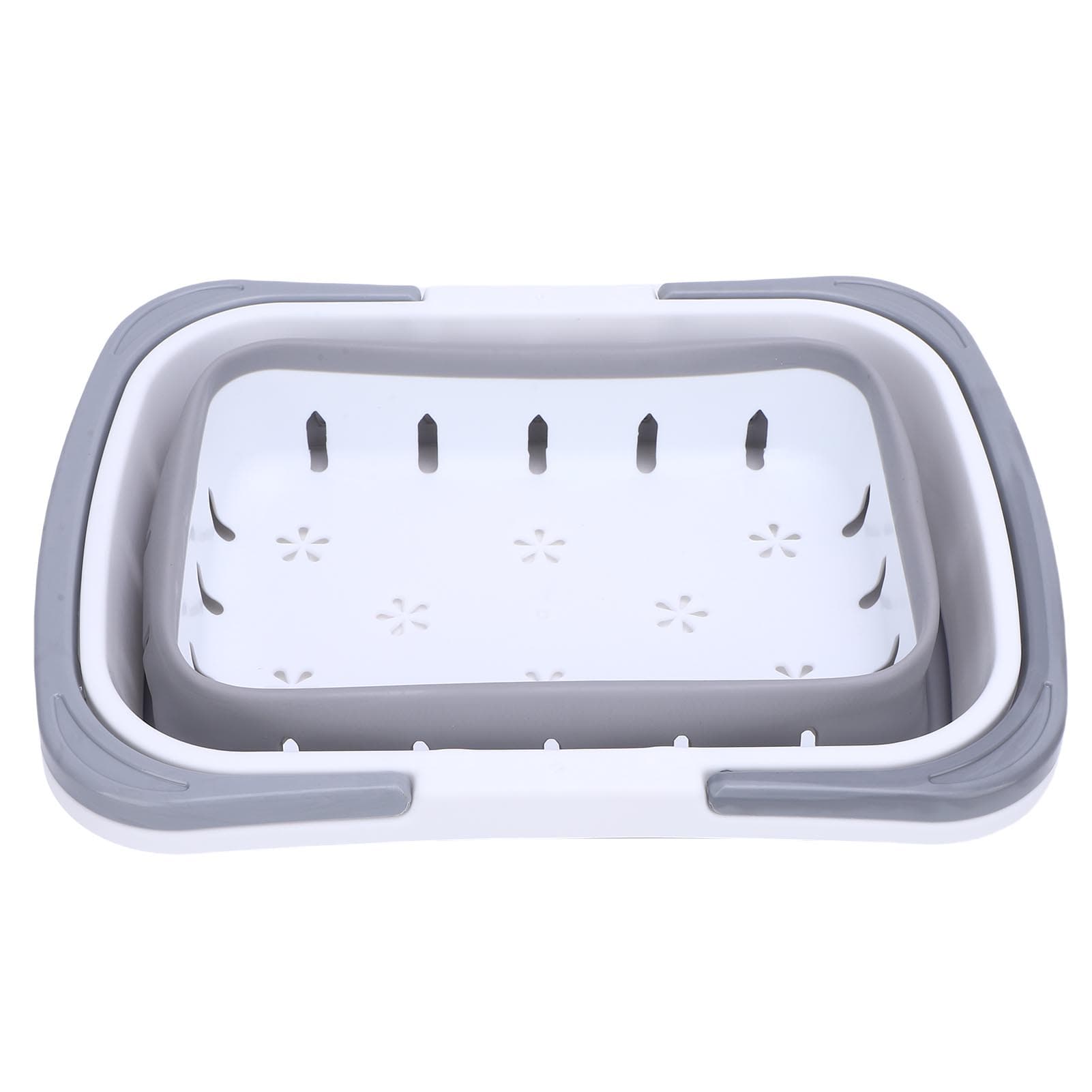 Foldable Bath Toy Storage Organizer Hollow Quick Drain Drying Bathtub Toy Storage Basket for gray
