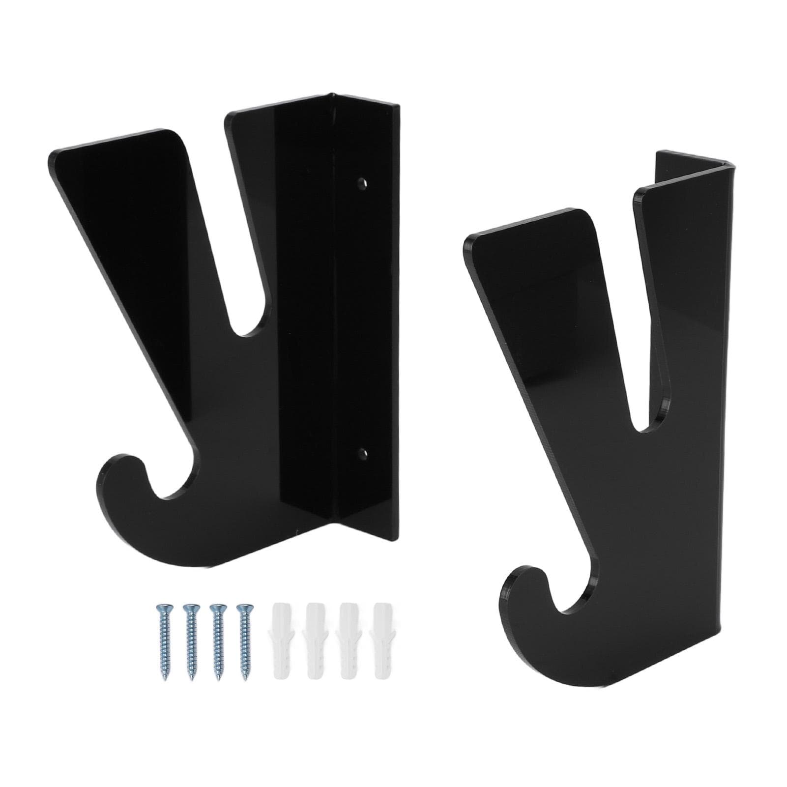 Skateboard Wall Mount Holder Horizontal Acrylic Longboard Display Rack with Storage Hook for Garage black