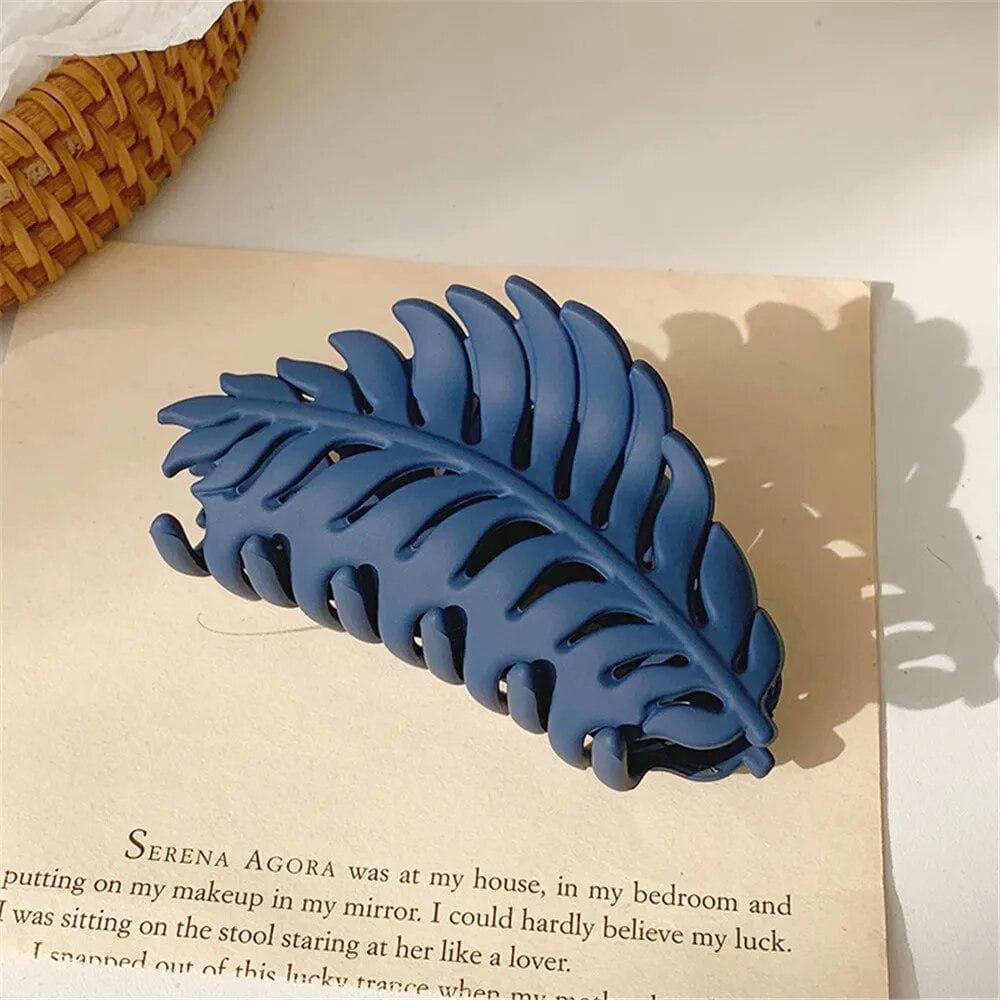 Solid Color Claw Clip Large Barrette Crab Hair Claws Bath Clip Ponytail Clip for Women Girls Hairpins Headwear Hair Accessories navy blue