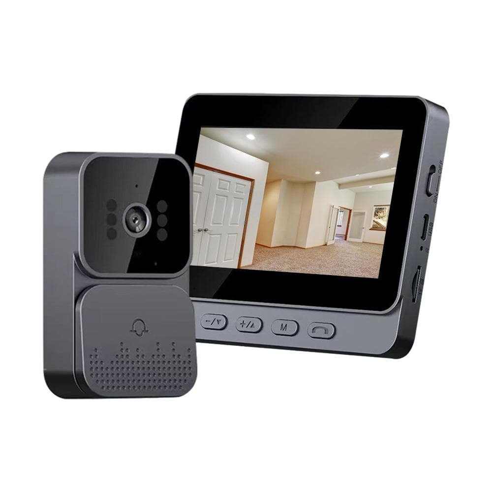 4.3 Inch IPS Screen 2.4G Wireless Visual Intercom Doorbell with Screen, Wireless Smart black