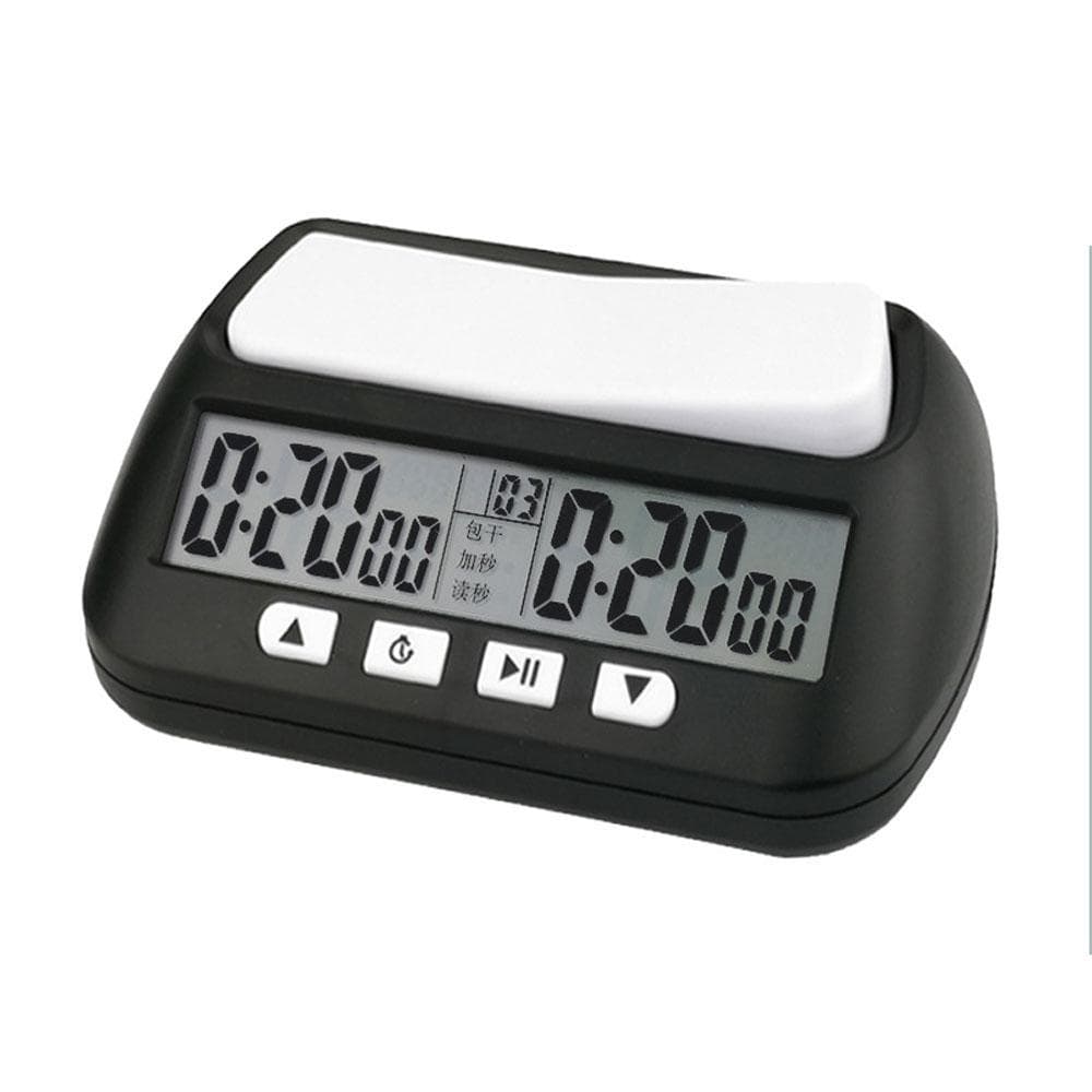 Professional Chess Clock Electronic Board Game Competition Hour Meter Compact Count Up Down Timer black