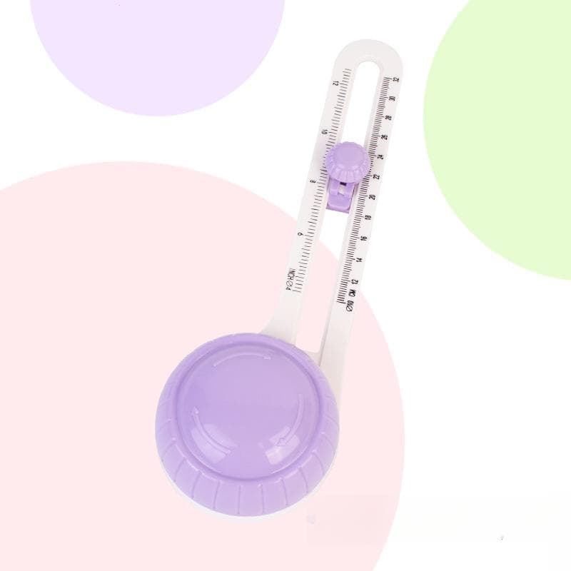 1PC Handmade Handbook Greeting Card Circle Cutter Round Paper Cutter Scribe Arc Positioning Cutting Circle Ruler Knife purple