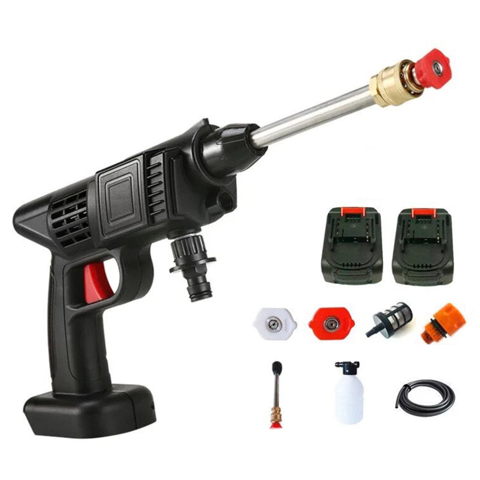 Cordless Pressure Washer, 50PSI Portable Pressure Cleaner Handheld with Battery and Charger 24V US Plug black