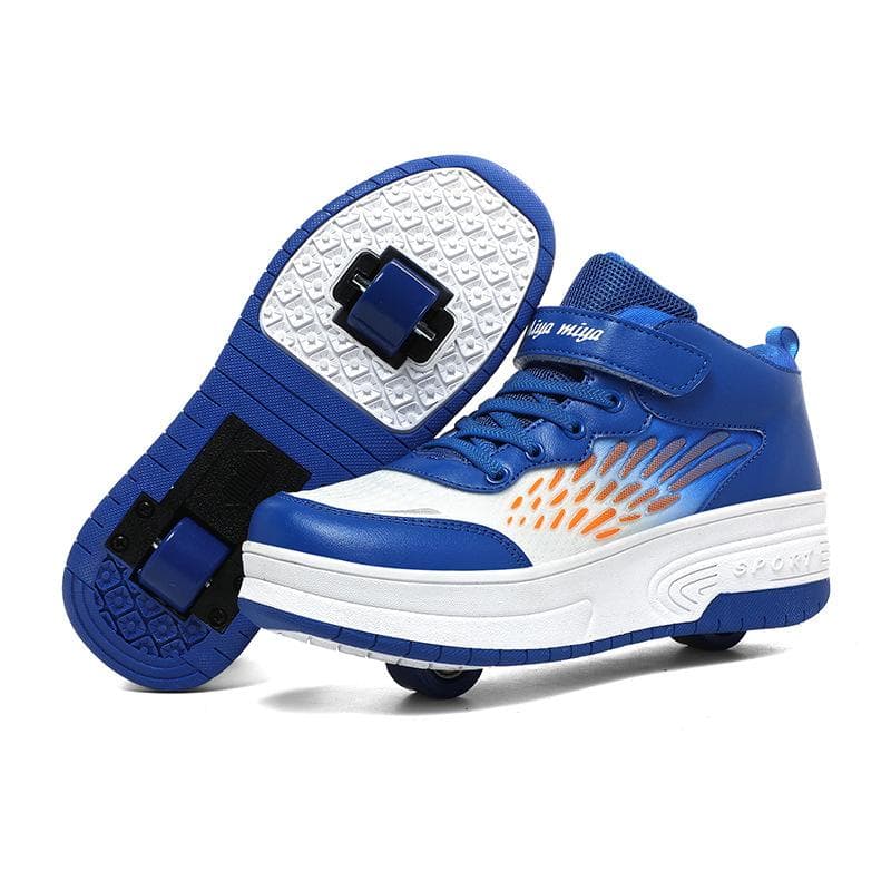 Double Wheel Runaway Shoes New Adult Children Removable Pulley Shoes Invisible Skates 40 sapphire