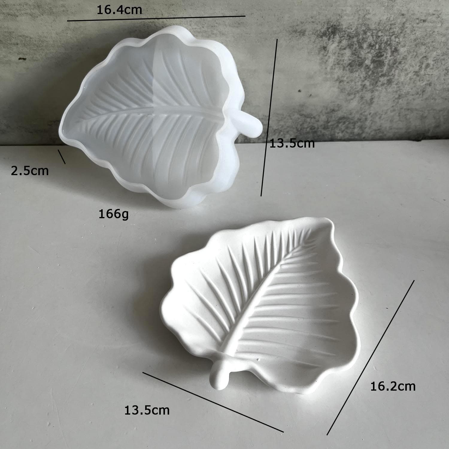 Leaf Tray Silicone Mold DIY Jewelry Storage Plate Organizer Candle Holder Concrete Cement Plaster Epoxy Resin Molds