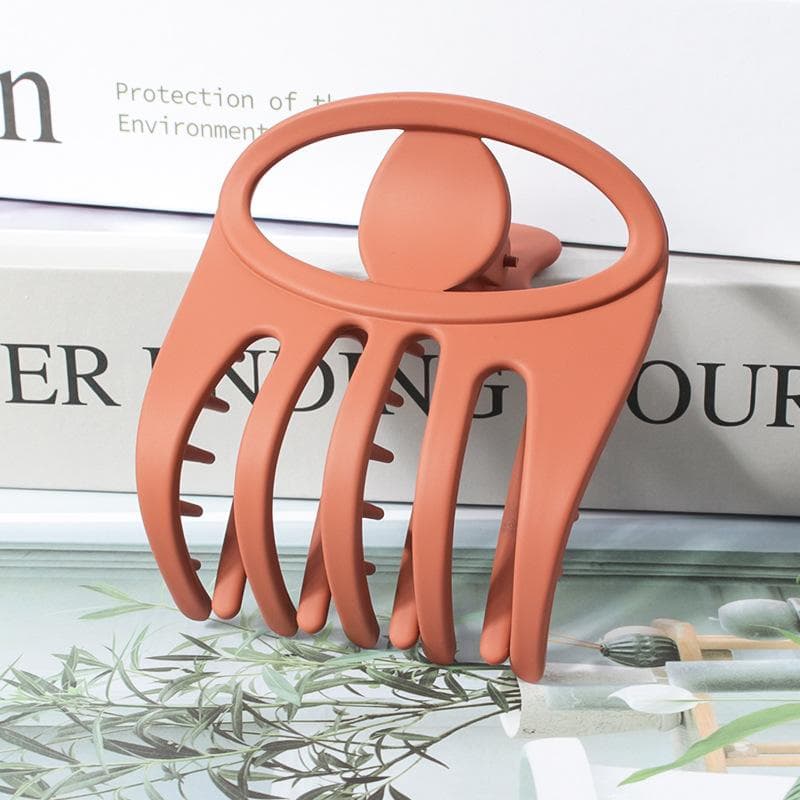 Matte Hollow Duckbill Hairpin Hair Clamp Frosted Ponytail Holder Hair Claw Barrette For Women Fashion Hair Accessories Headdress orange