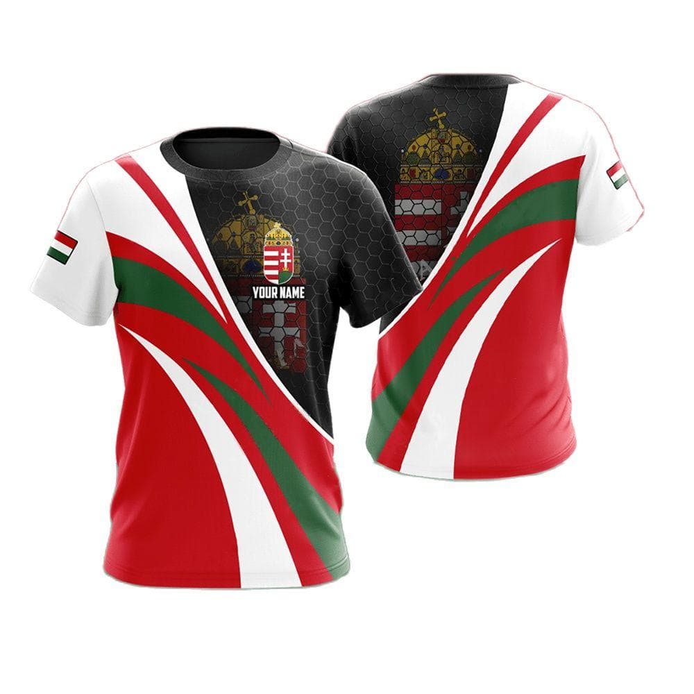 Hungary Flag Print Men's T-shirt High Quality Short Sleeve Fashion Round Neck Tops Street Harajuku Tees Oversized Retro Clothing XL