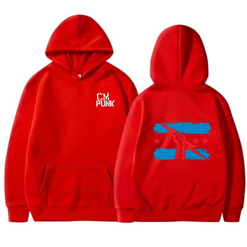 Autumn and Winter Famous Wrestler Returns to CM Punk Men's Solid Hoodie Print Street Sports Casual Top XL