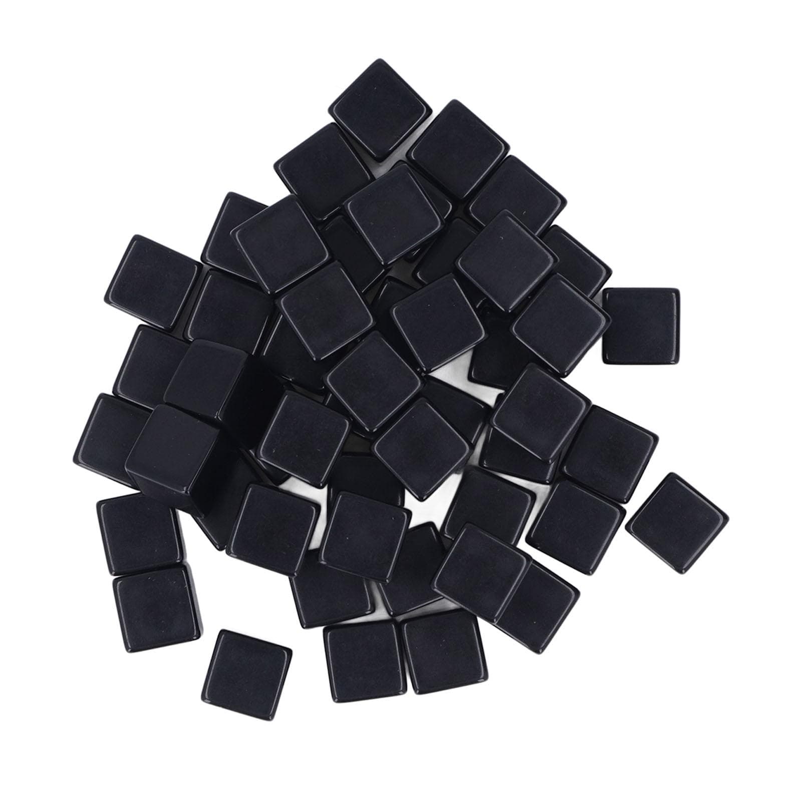 50Pcs Square Smooth Dice Small Write On Wipe Off Dice for Board Games Digital Teaching Half Black