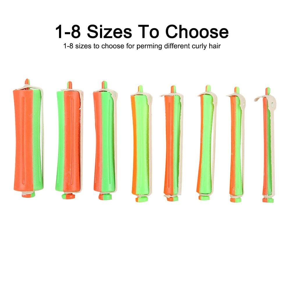 80Pcs Hair Rollers Wave Heat Perm Rod 1-8 Sizes Hair Clip Curlers Hairdressing Tool