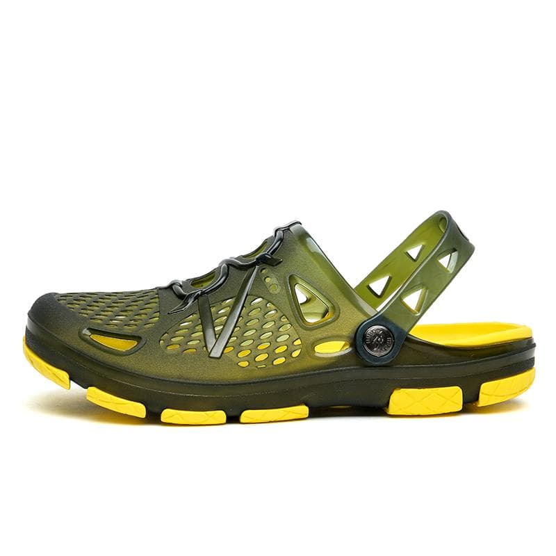 Summer Men's Jelly Shoes Sandals and Slippers Men's Garden Beach Shoes 41 green