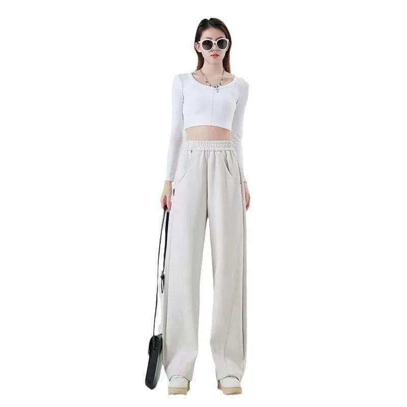 Sports Casual Pants for Women In Autumn New Straight Loose Sweatpants Wide-leg Dancing Pants XXL