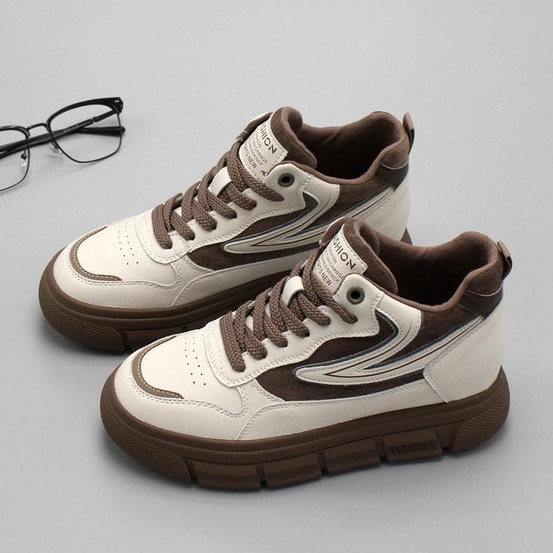 High-top Sneakers Women's Winter New Style Student All-match Thick-soled Plus Velvet Casual Sports Cotton Shoes 40