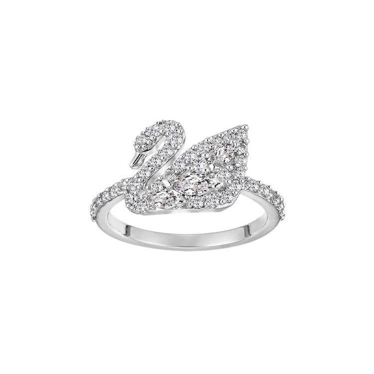 Swarovski Iconic Swan Lake Rhodium Plated Ring Women ring 5224478 48