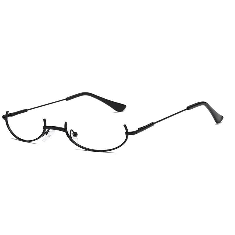 Anime Half Frame Decorative Glasses with Chain Pendant Stylish Two Dimensional Party Eyewear for Cosplay