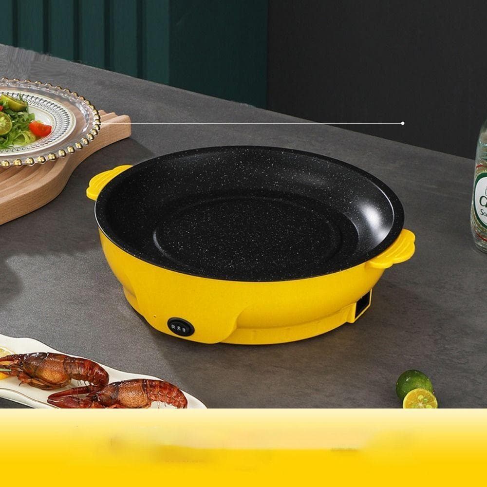 Large Firepower Frying Pan 7 Colors Electric Cooker New Portable Small Pot 22cm yellow