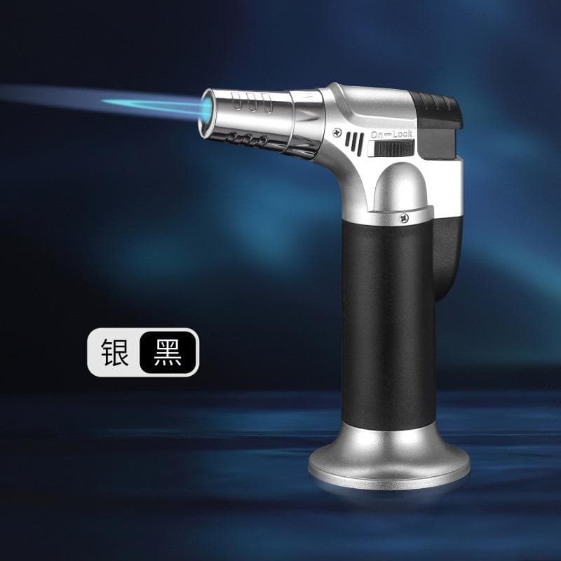 Refillable Adjustable Butane Jet Torch Lighter Bbq Tools Flame Ignition Tool silver