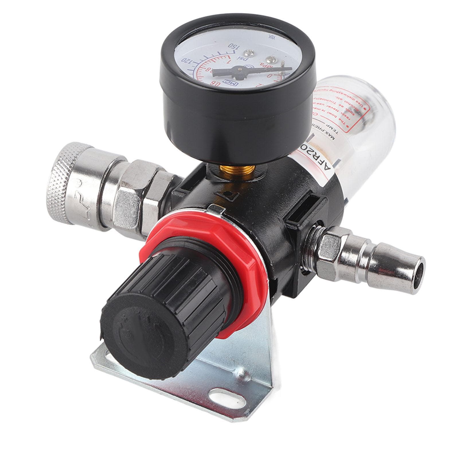 14in Compressed Air Pressure Filter Regulator Water Oil Separator with Gauge Bracket AFR2000
