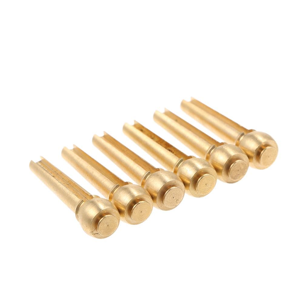 6pcs Metal Acoustic Guitar Bridge Pins Brass Guitar Strings Fixed Cone String Pins String Nails