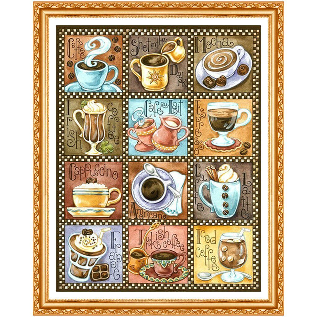 Diamond Embroidery,coffee,tea,cup,Full,Rhinestone,5D,DIY Diamond Painting Custom,kits ,home Decor 20X30CM
