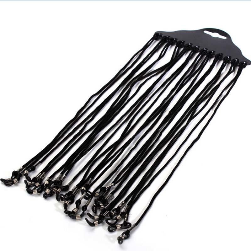 12 Pcs Glasses String Black Nylon Cord Eyeglass Holder Sunglass Eyewear Glasses Neck String Strap