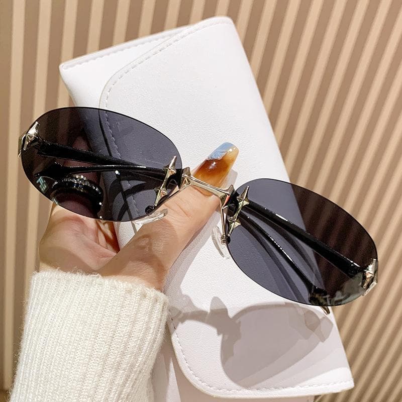 Cool Y2K Women Sunglasses Retro Frameless UV400 Eyeglasses Trendy Future Tech Gafas De Sol 1PC