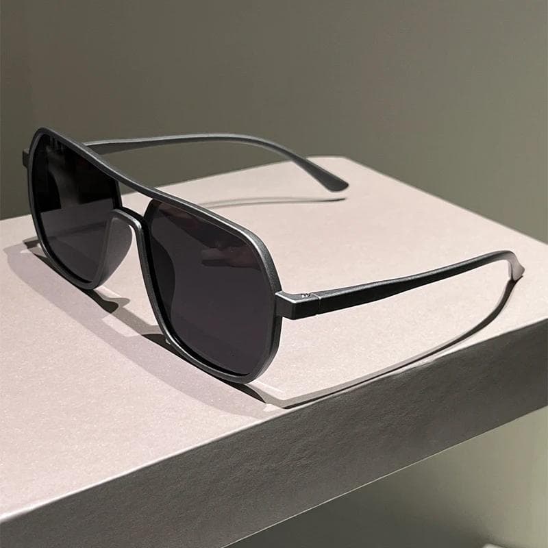 Irregular Rim Sunglasses Men Women Vintage Double Bridge Shades Trendy Mirror UV400 Gafas De Sol Brand Design 1PC