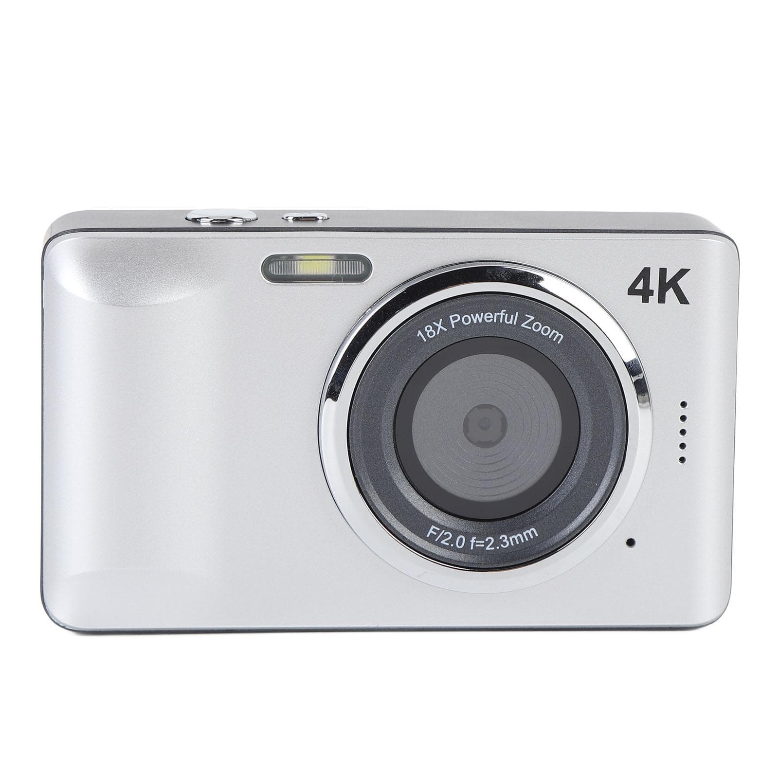4K 64MP Digital Camera Autofocus Compact Point and Shoot Camera with 18X Digital Zoom 2.8 Inch silver