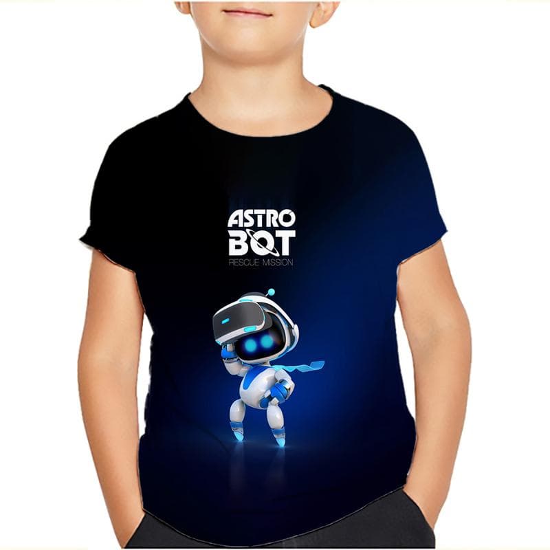 Game Astro Bot 3D Printed Kids T Shirt Children Clothing Harajuku Cartoon Tees Casual Fun Top Clothing Girls Boys Tshirt 2024 130 beige
