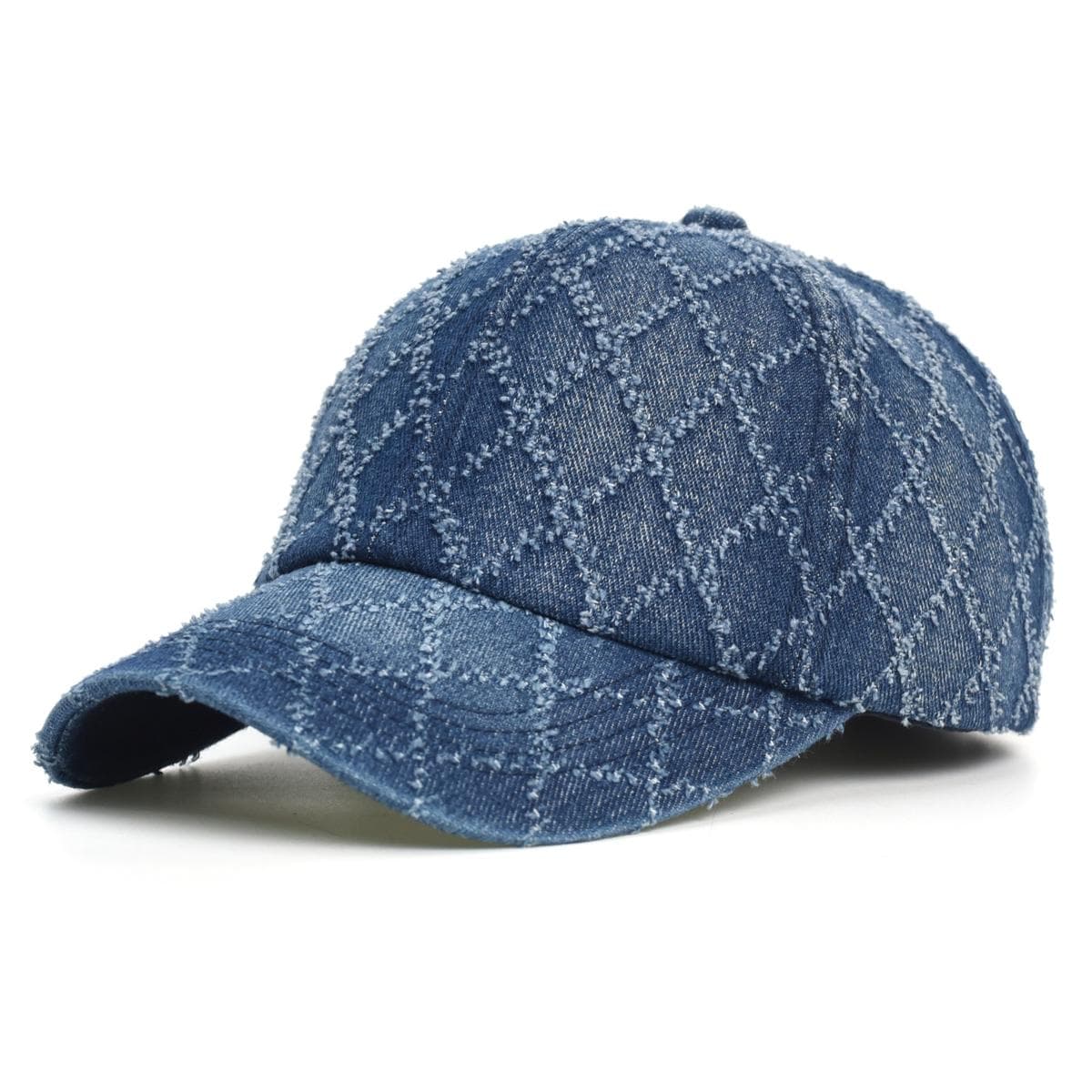 Lattice Washed Cotton Baseball Cap Men Women Vintage Denim Dad Hat Adjustable Trucker Style Low Profile Adjustable 56-59 cm