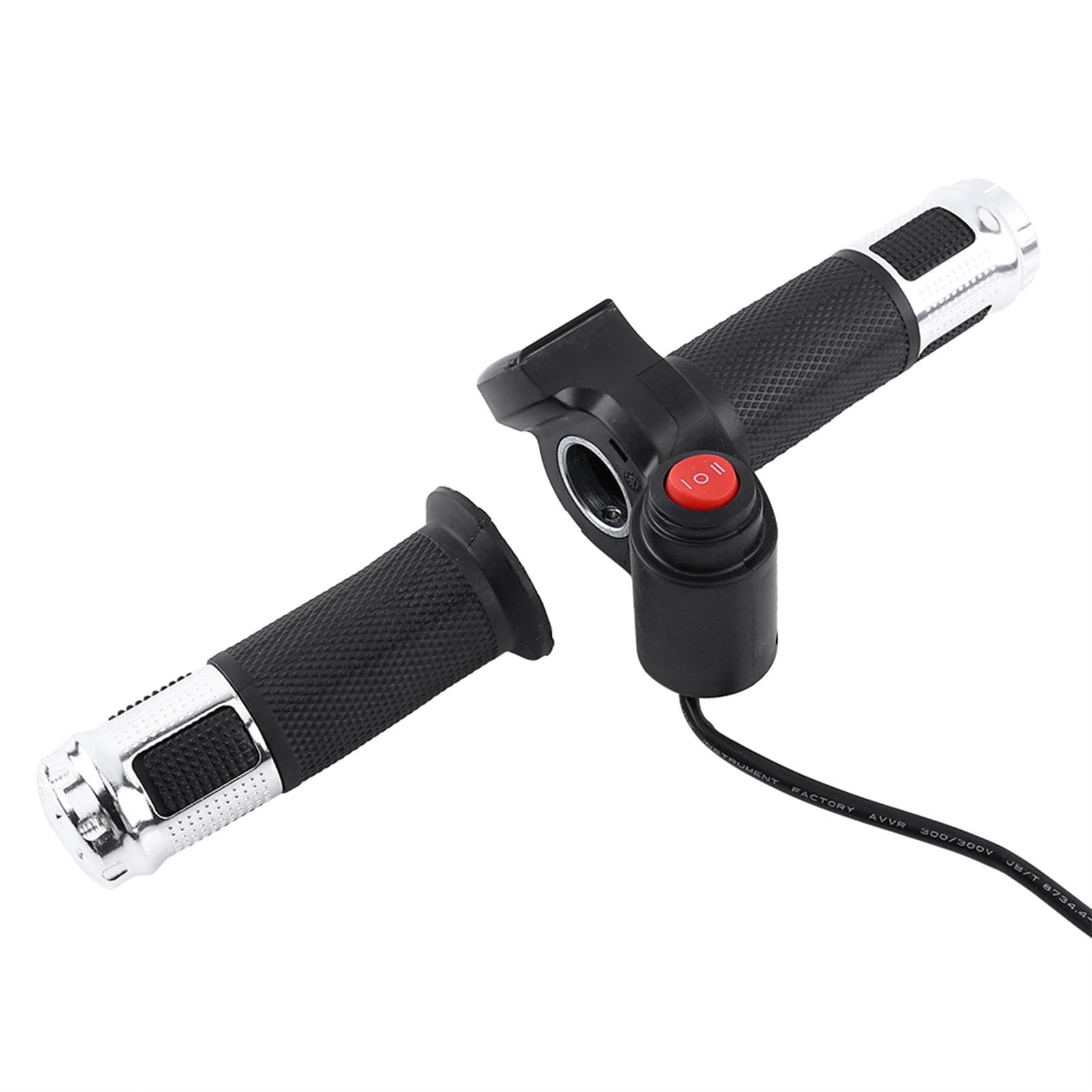 Twist Throttle Grips 3 Speed With LED Display Screen Handle For Electric Bike (silver)