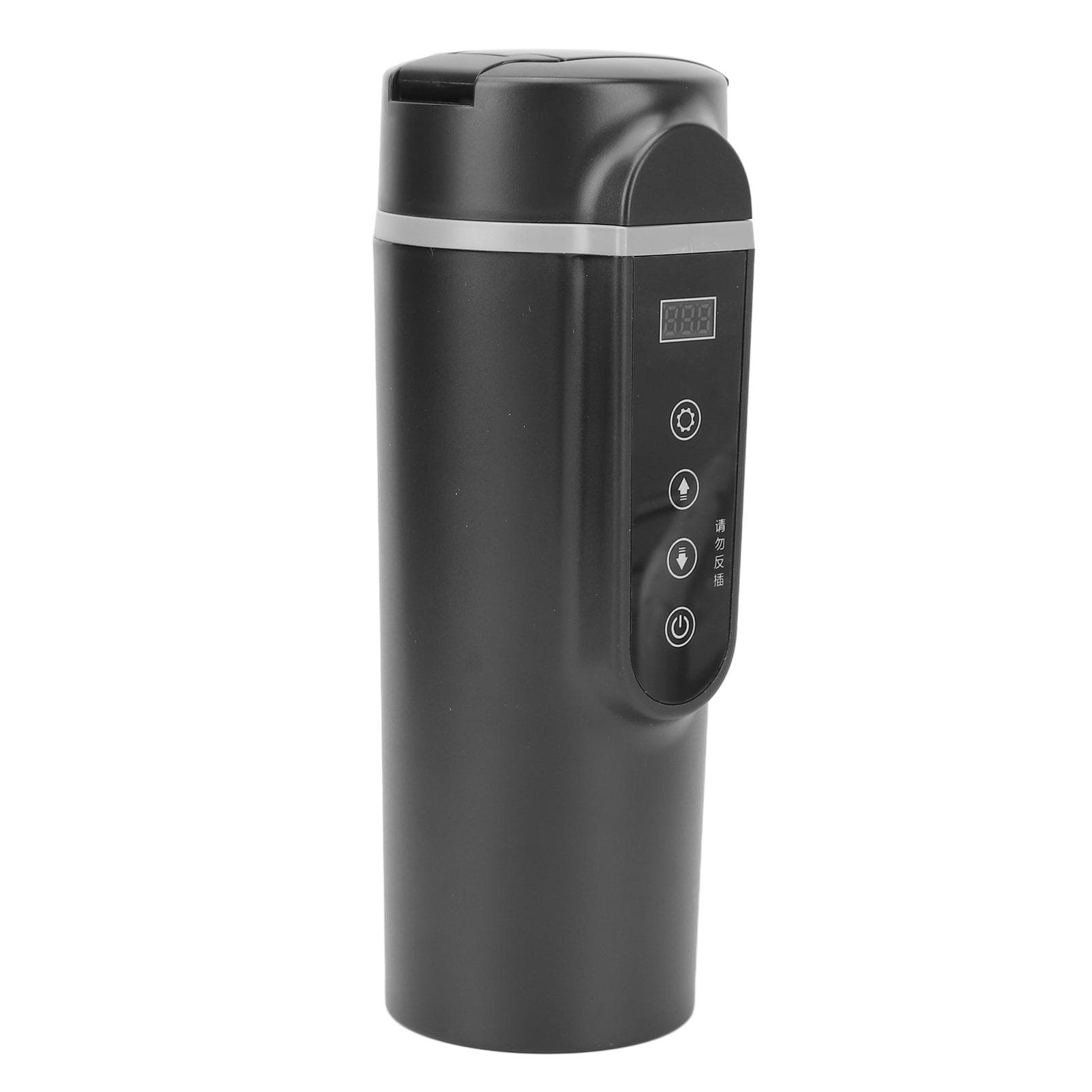 Electric Heated Bottle Temperature Control Stainless Steel Smart Heating Car Cup 500ml Black black