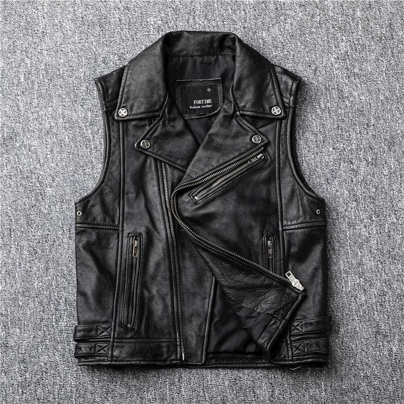 Heavy Motorcycle Harley Vest Vintage Do Old Head Layer Leather Leather Jacket Leather Motorcycle Wear Fashion Men 4XL