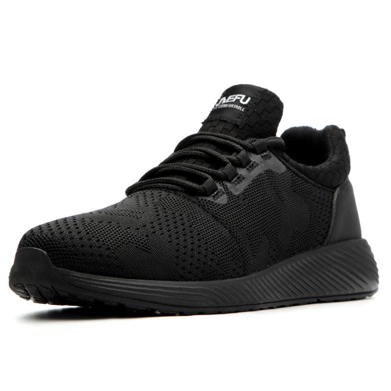Jiefu Lightweight Breathable Safety Shoes - Anti-Smash & Anti-Puncture Protection 829 Black - Size 39