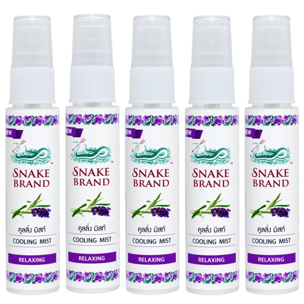 Snake Prickly Heat Cooling Mist Relaxing, French Lavender, 30 ml 1 pc / 3 pcs / 5 pcs - Thai 30 ml x 5 pcs Violet