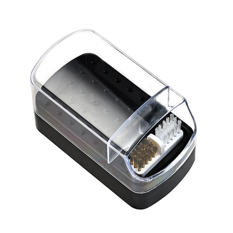 30 Holes Nail Art Drill Storage Box Grinding Polish Head Bit Holder Display Nail Drill Bits Organizer Nail Stand Manicure black